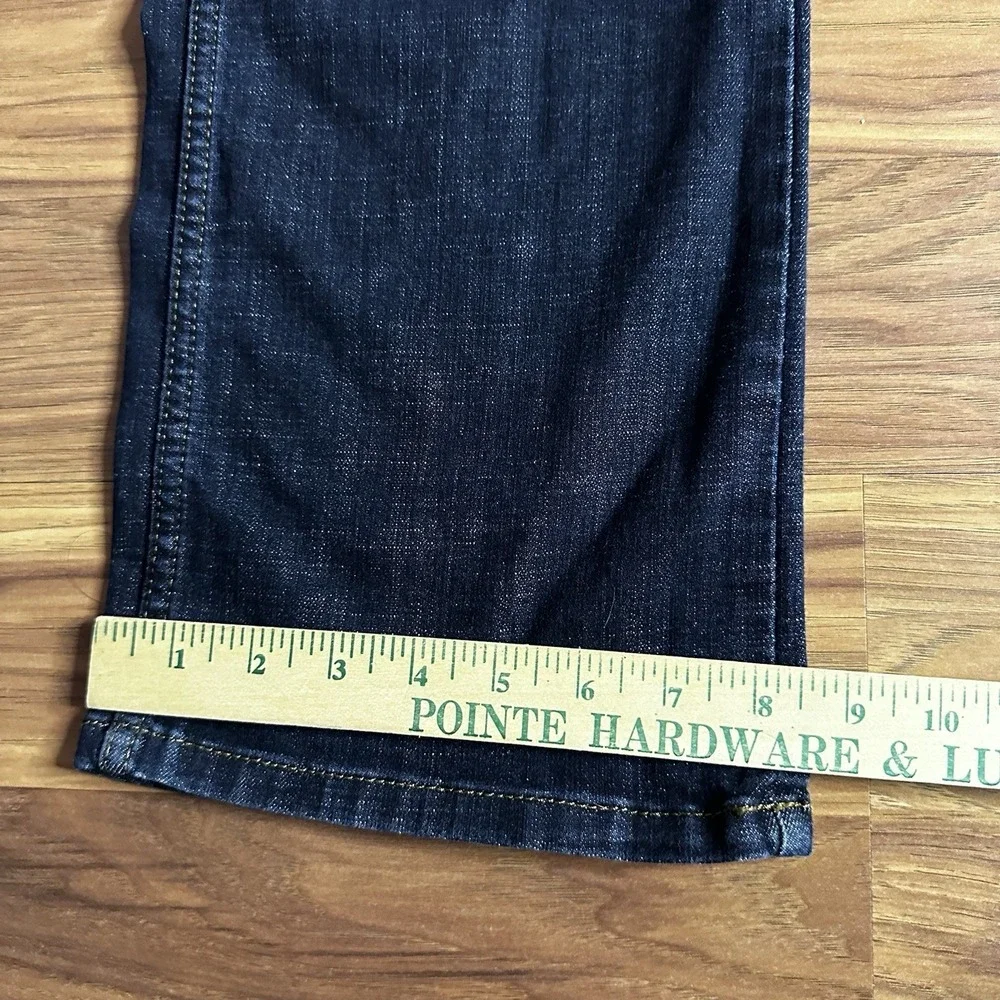 Wrangler Retro Jeans Mens 32x34 Dark Blue Denim Patch Slim Fit Bootcut 77MWZDX